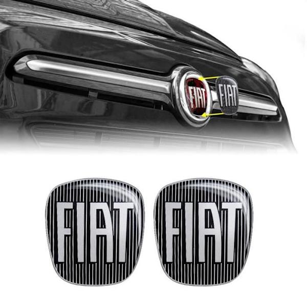 Fiat 3D erstatnings sort logoklistermærke til 500L, for og bag
