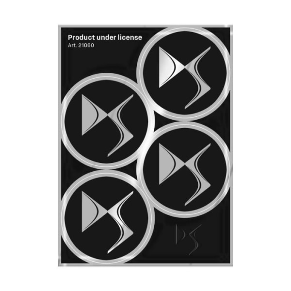 Navkapselklistermærker til DS Official 4 Logos 48 mm, sort