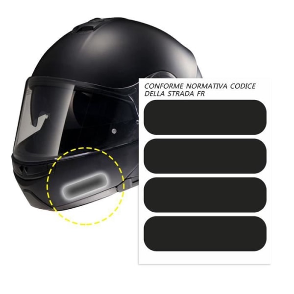 Brydningsmærker til motorcykelhjelme, sort, 4 stk. 85 x 23 mm