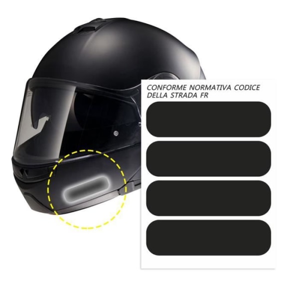 Brytande klistermärken för motorcykelhjälmar, svart, 4 st 85 x 23 mm
