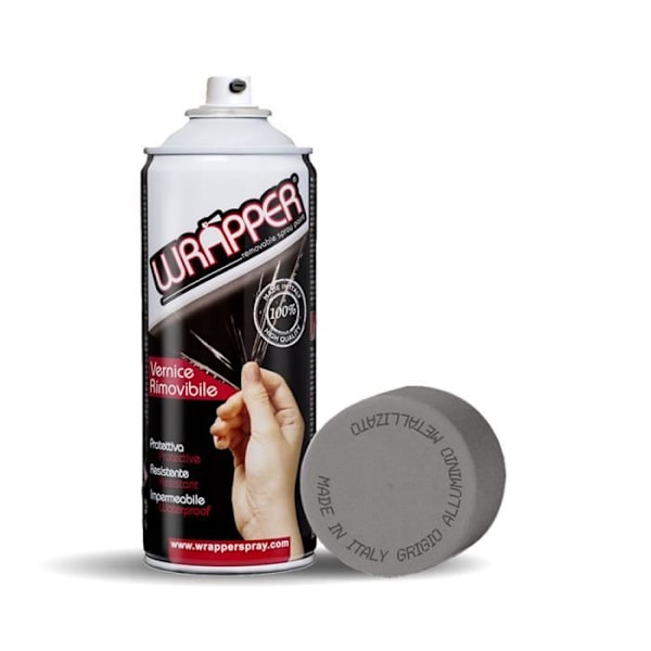 Avtagbar Sprayfärg - Wrapper - Metallisk - Aluminiumgrå - Vattentålig - Stötskydd för Lätt Stötar