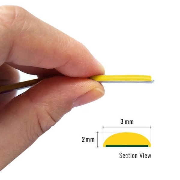 Mini profilklæber til biler, gul, 3 x 1,5 mt