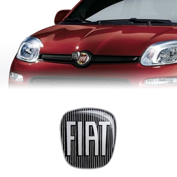 Fiat 3D erstatnings sort logoklistermærke til Panda