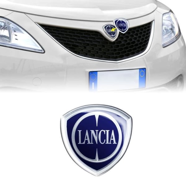 Lancia Official Logo 3D Sticker för Ypsilon, Front, 58 x 60 mm