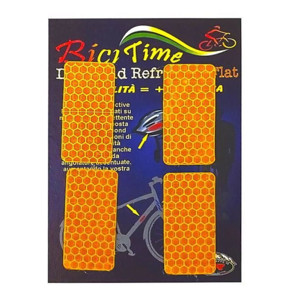 Flade refraktive klistermærker, orange rektangler, 2,5 x 5 cm, 4 stk