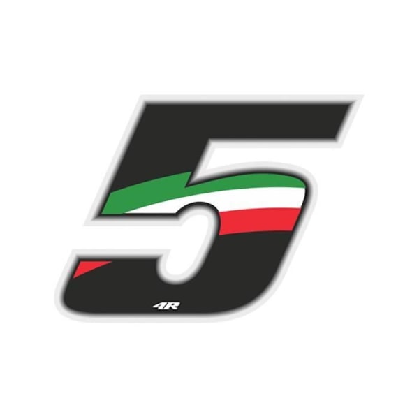 Løb nummer 5 stort, italiensk flag, 10 x 7,5 cm