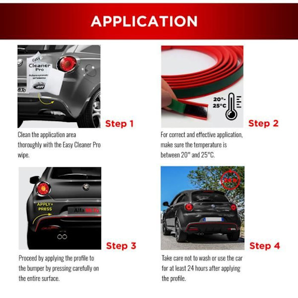 Klæbeprofil - Alfa Romeo - Mito - Gul - 2 'Easy Cleaner Pro' håndklæder - Høj kvalitet