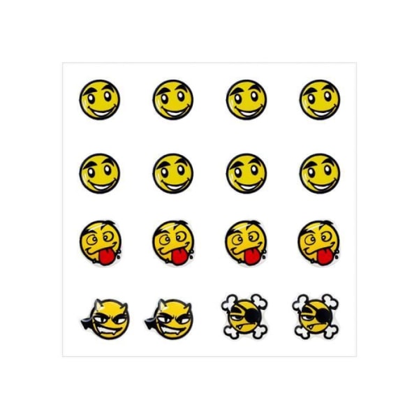 3D Smile Emoticon Stickers, 16 delar, 10 x 10 mm