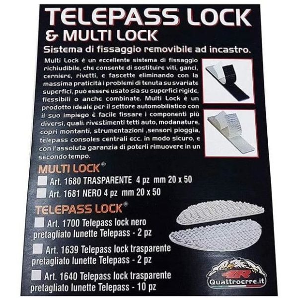 Fästsystem - Multi-Lock - Avtagbar - Transparent - Paket med 4 stycken - 25 x 50 mm
