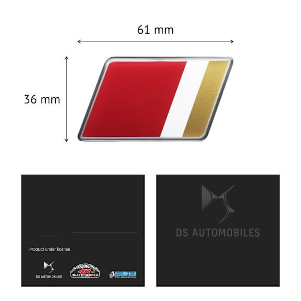Officielt DS Performance 3D-mærkat, 61 x 36 mm