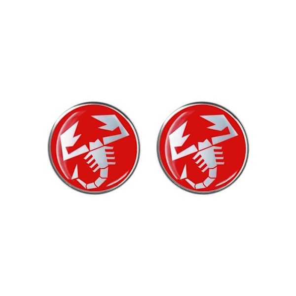 3D-klæbrige - Abarth - Skorpion - Rød - Diameter 12 mm - 2 Stykker