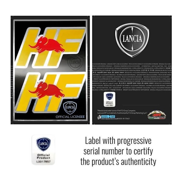 Lancia Official HF Stickers, 2 Logo, Bord 94 x 131 mm