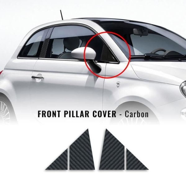 Dekaler Dekaler Skydd främre pelare Fiat 500 Abarth, kol, höger och vänster