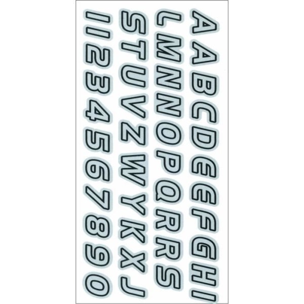 Reflekterande klistermärken för plast, bokstäver och siffror, tavla 18 x 9,5 cm