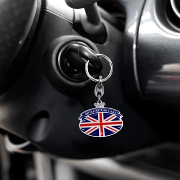 Nøglekæde - Royal British - Metal - 45 mm - Sort - Bil