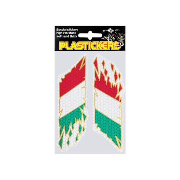 Reflekterende klistermærker til plast, Italien Flag, Board 13 x 9,5 cm