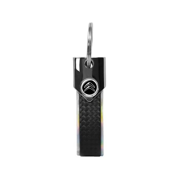 Officiel Citroën nøglering holografisk sølv, carbon, sort logo