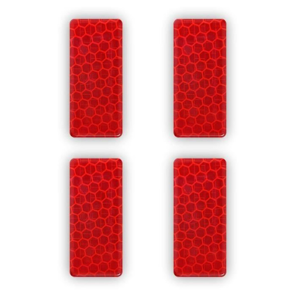 3D Refractive Stickers - Ej specificerat - Röda rektanglar - 50 x 25 mm - 4 delar - Ökad säkerhet