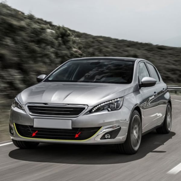 Självhäftande profil fram och bak för Peugeot 308 bil, gul