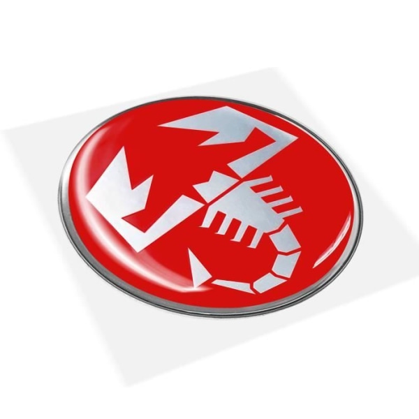 Abarth Official Scorpion 3D Sticker, Rød, Diameter 44 mm