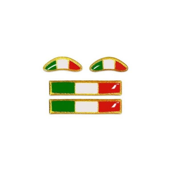 3D-klistermärke Italiens flagga, 2 stycken, 25 x 5 mm, 2 stycken 13 x 5 mm