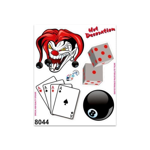 Sticker Sticker Joker Dice Cards Ball 8, 14 x 16 cm