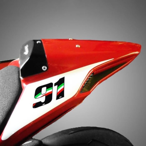 Klistermärke nummer 3 nummer självhäftande motorcykel, svart Italien flagga, 27 x 37 mm