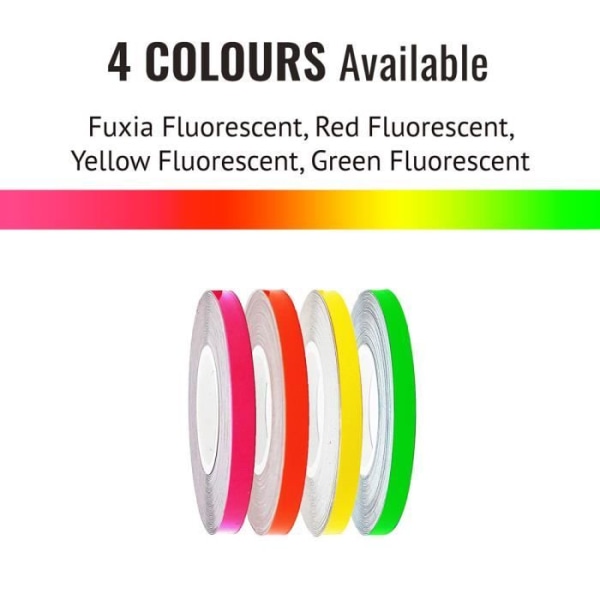 Dekorativa självhäftande band - Ej specificerat - Fuchsia Fluo - 7 mm - 6 mt - Applicator ingår