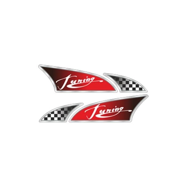 3D-klistermærker Logosport ternet flagjustering, højre og venstre, 10 x 2,5 cm