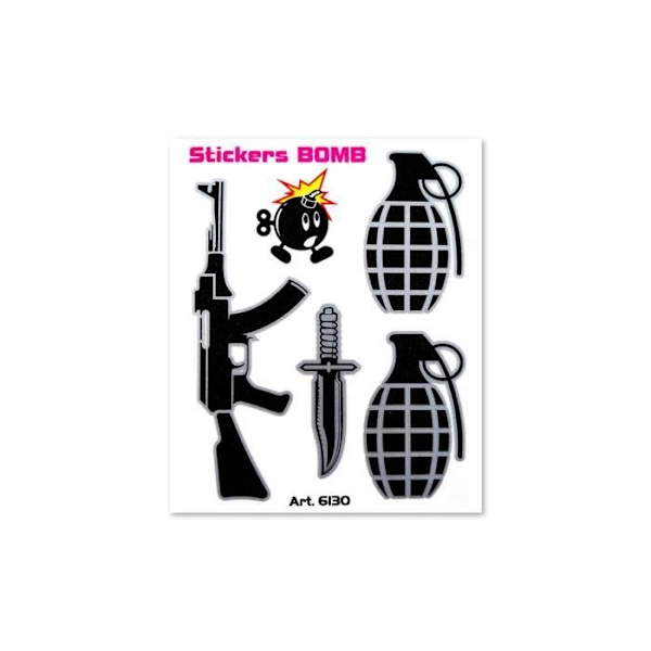 Autocollant - Sticker Bomb - Våben - 10 x 12 cm - Sort - Personalisering af køretøj