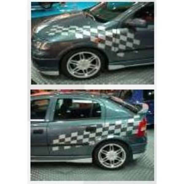Silver Checkerboard Modular Kit Sticker, 4 stykker, 25 x 23 cm