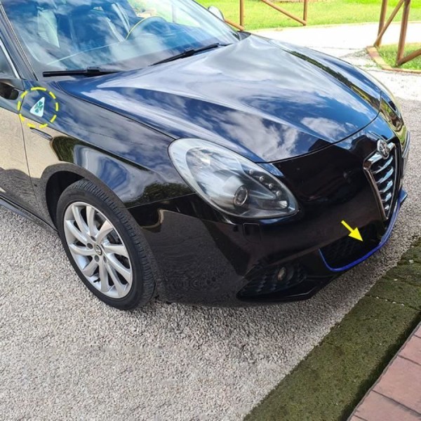 Sæt Alfa Romeo Mito Bil Forre Bag Klæbende Profil Blå + 2 Quadrifoglio Verde 3D Sticker