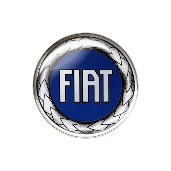 3D-dekal - Fiat - Officiell logotyp - Blå - Diameter 48 mm - Polyuretanharts