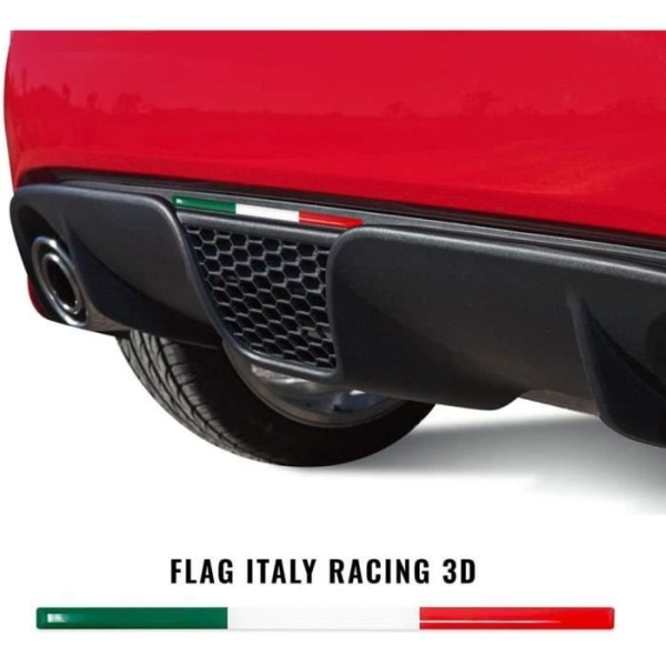 Stripe 3D Italien Flagga självhäftande remsa för bil, 9 x 198 mm
