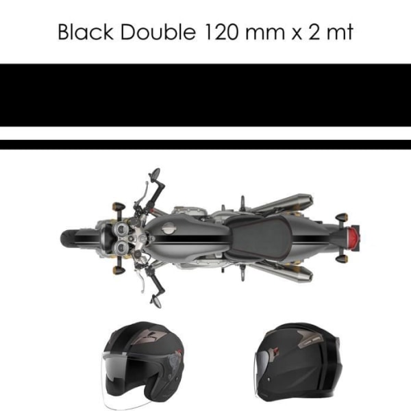 Racing Tejp för motorcyklar, dubbel, svart, 120 mm x 2 mt