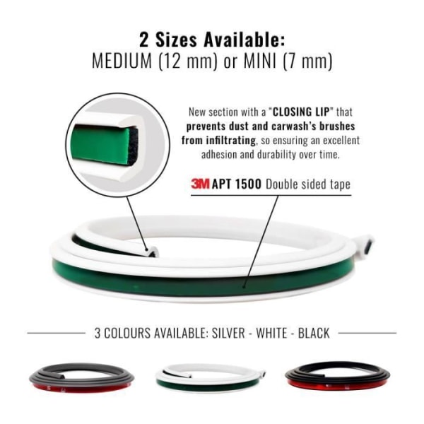 Skyddande Profiler - 3M - 12 x 700 mm - Svart - 2 Stycken - Hög Motståndskraft Svart