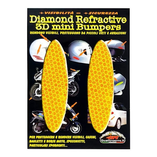 3D Refraktiva Klistermärken - Ej specificerat - Ovala - Gul - 25 x 95 mm - 2 Stycken