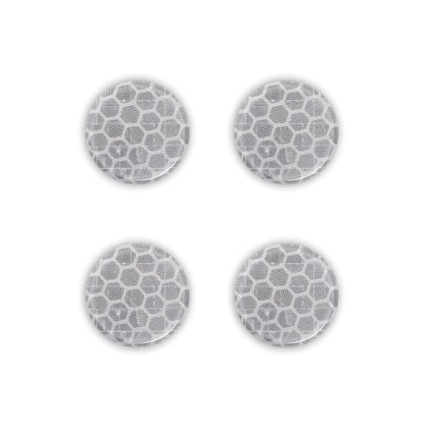 3D Refractive Stickers Vita Cirklar, 30 x 30 mm, 4 stycken