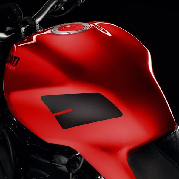 Rhino Flat Side Adhesive Protectors för motorcykeltank, svart, 2 delar 17 x 11,5 cm