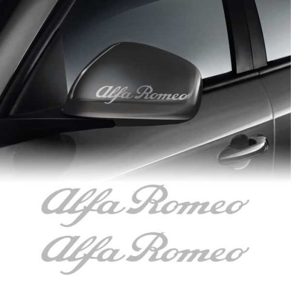 Alfa Romeo-klistermärken för bilbackspeglar eller dörrhandtag, silver, 10 cm, 2 st
