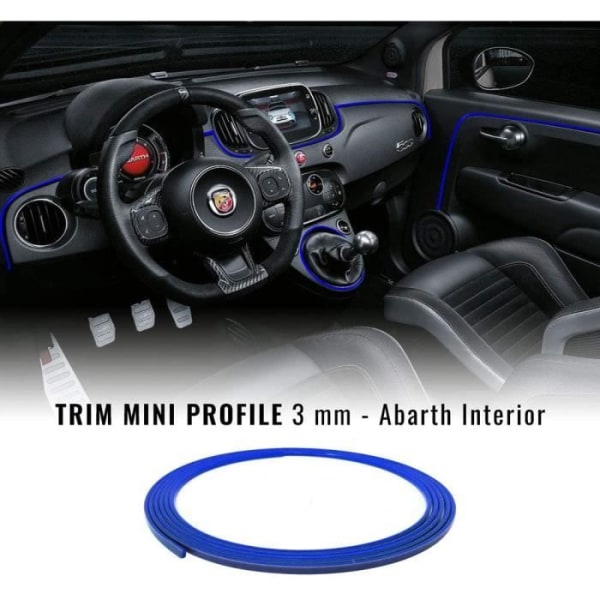 Självhäftande profil för Fiat 500 Abarth bilinredning, blå