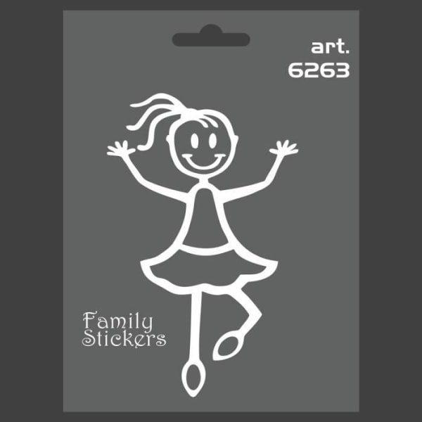 Bilsticker - Familj - Ballettflicka - 9 x 12 cm - Garanterad vidhäftning - Hållbar