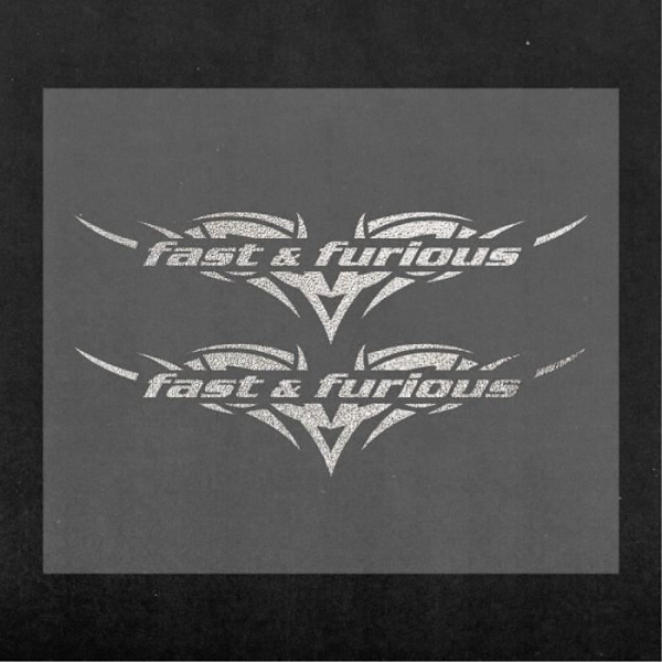Autocollant - Fast & Furious - Sticker - 100 x 120 mm - Modstandsdygtig - Forudskåret Silver