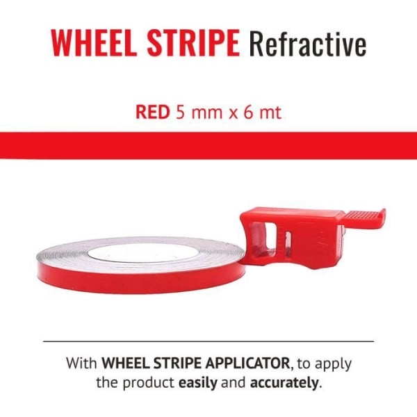 Reflekterende Tape - Ikke specificeret - Mc - Rød - 5 mm - 6 mt
