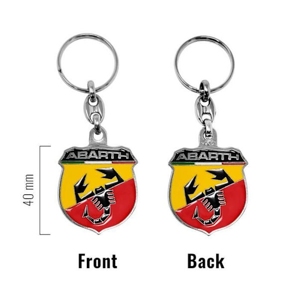 Officiel dobbeltsidet metallogo nøglering, 40 mm