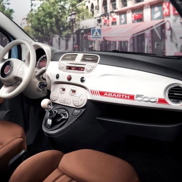 Tejp - Stripes - Fiat 500 Abarth - Vit färg - Blank finish - 50 mm bred Långa liv