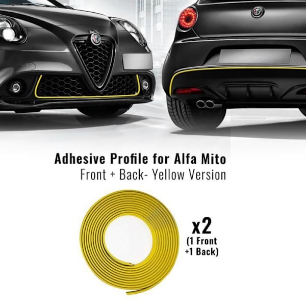 Klæbeprofil - Alfa Romeo - Mito - Gul - 2 'Easy Cleaner Pro' håndklæder - Høj kvalitet