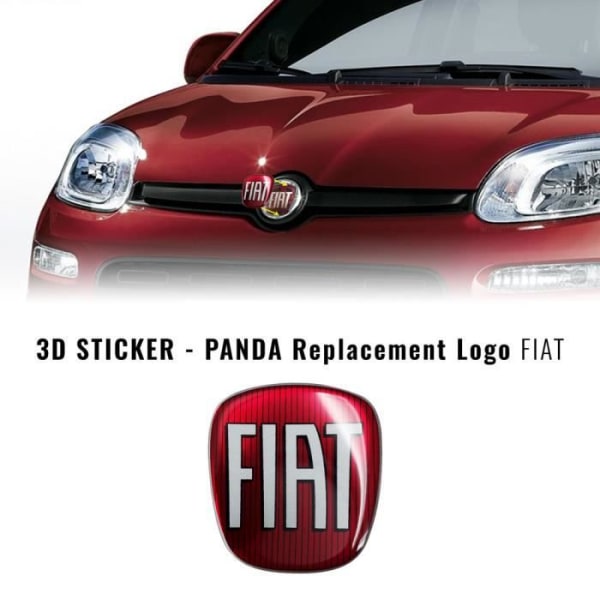 Fiat 3D Replacement Logo Sticker för Panda