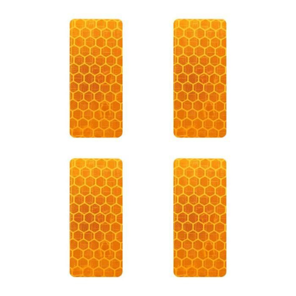 Reflekterende klistermærker - Ikke specificeret - Orange rektangler - 50 x 25 mm - 4 Stykker - Høj refleksion