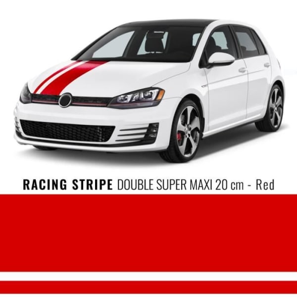 Stripes dubbla självhäftande remsor för bil, röd, 20 cm x 5 mt